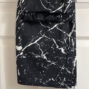 Black and White Marble Print biker shorts